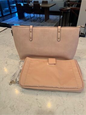 Poppy & Peonies Blush Pink Tote with Organizer Insert